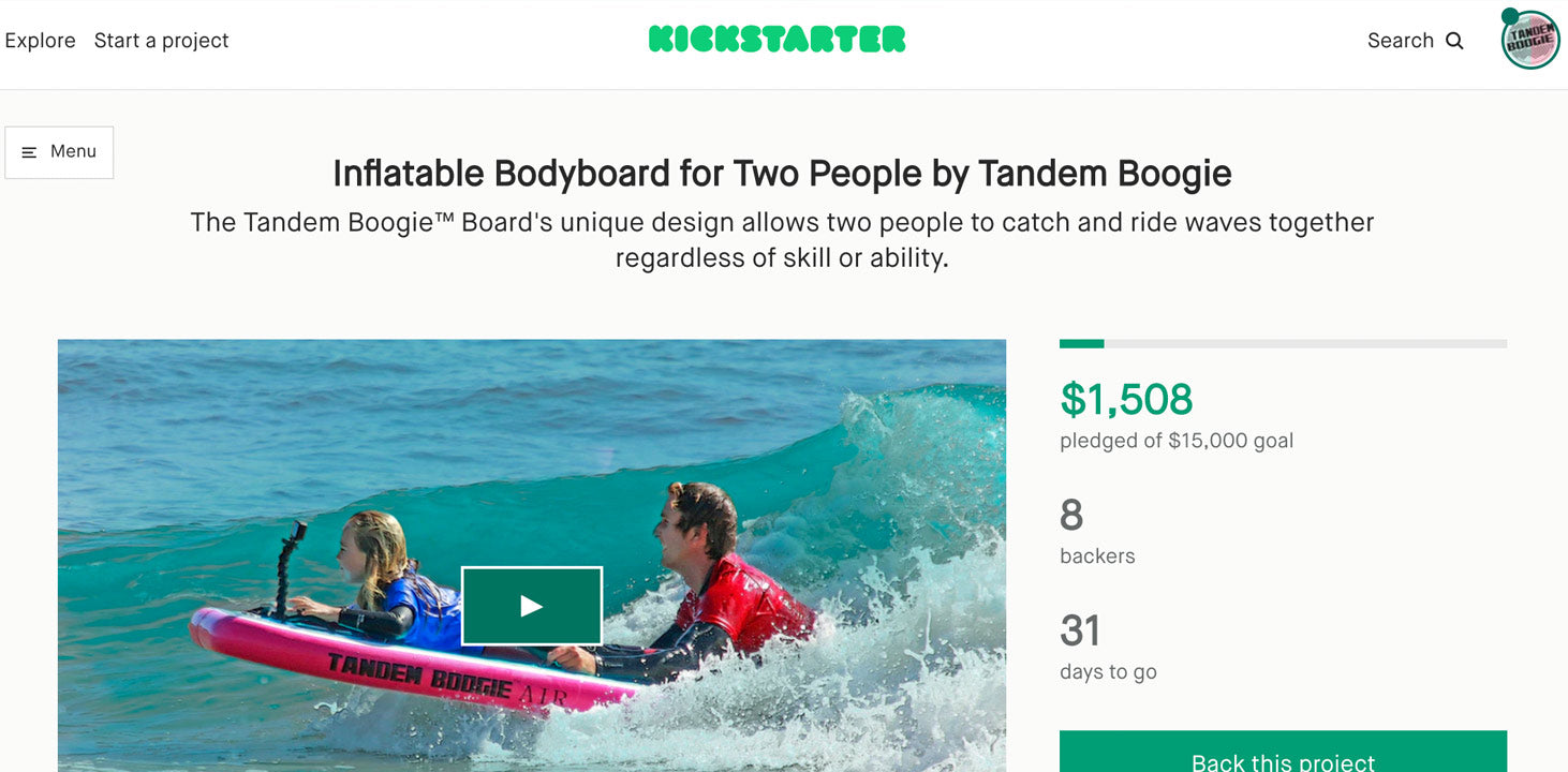 Tandem Boogie Launches Kickstarter. - Early Bird Deals!