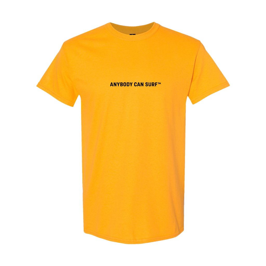 TANDM SURF® Anybody Can Surf Tee - Gold Front