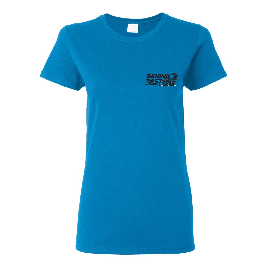 Behind the Stoke Women's Tee - Sapphire Front