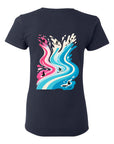 TANDM SURF® Anybody Can Surf Women's Tee - Navy Back