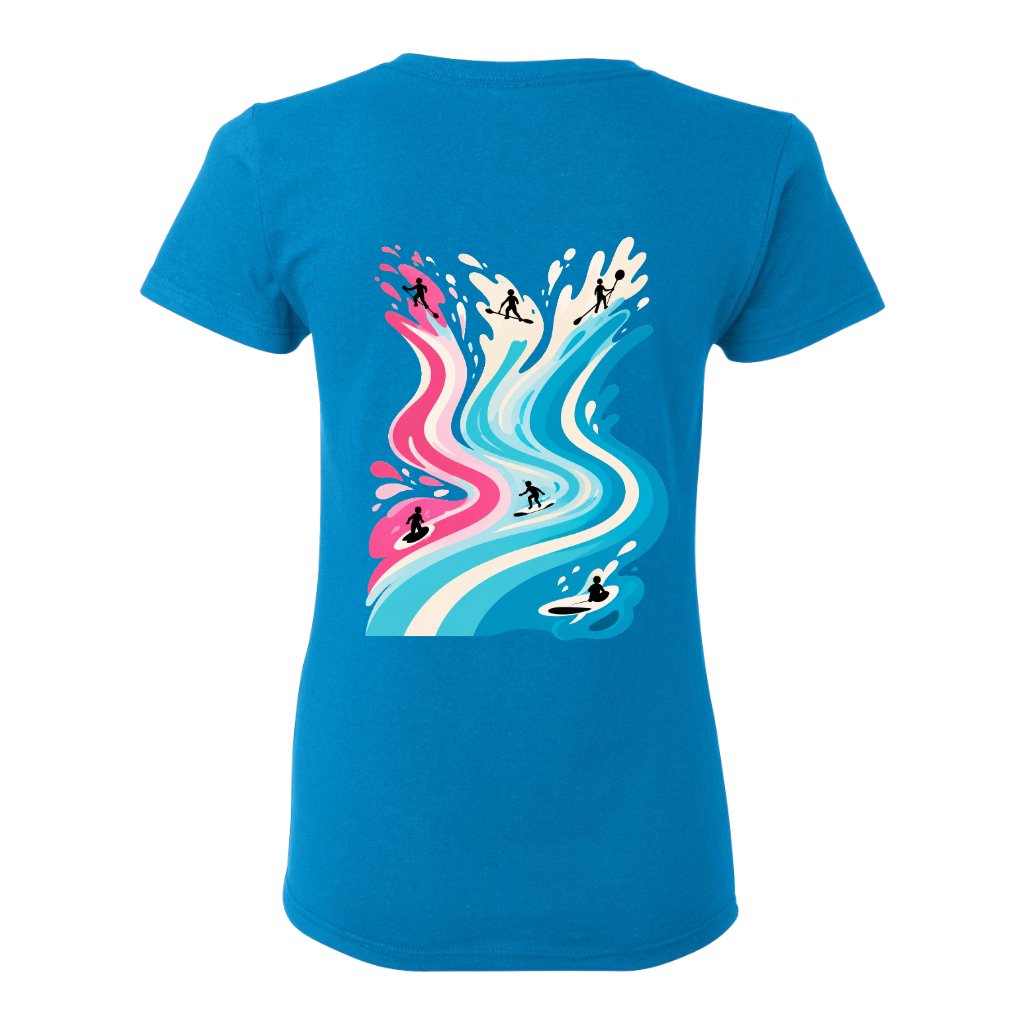 TANDM SURF® Anybody Can Surf Women's Tee - Sapphire Back