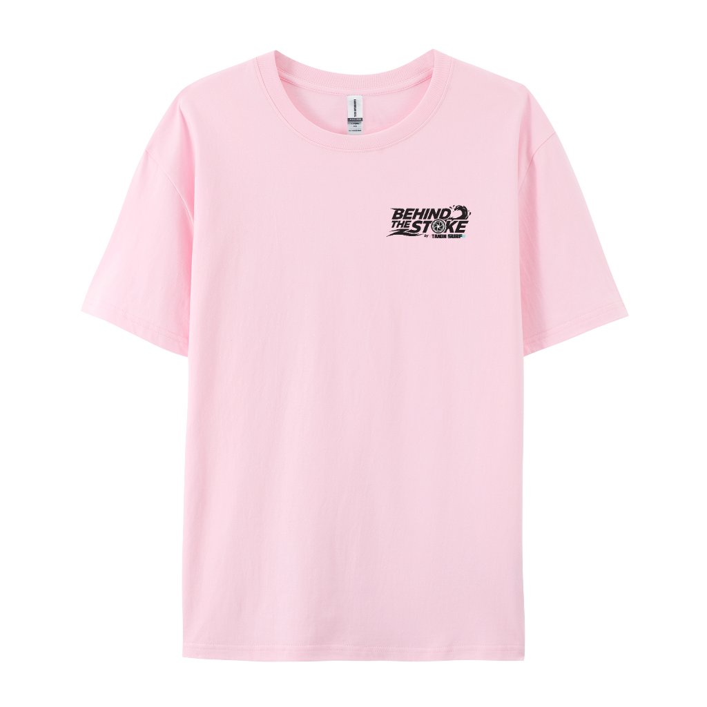 Behind the Stoke Tee - Light Pink Front