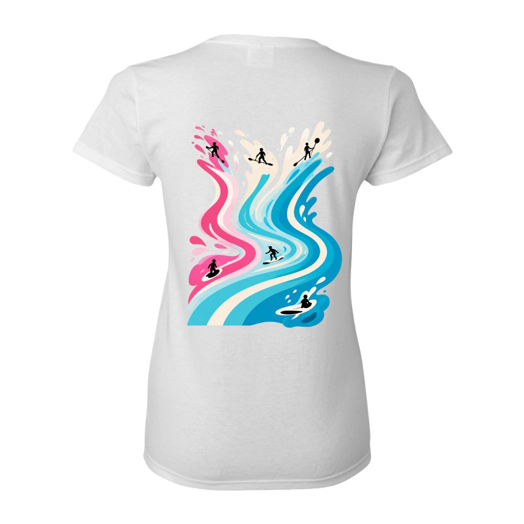 TANDM SURF® Anybody Can Surf Women's Tee - White Back