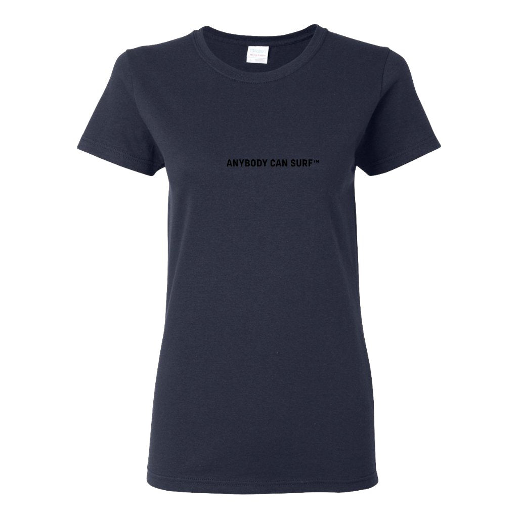 TANDM SURF® Anybody Can Surf Women's Tee - Navy Front
