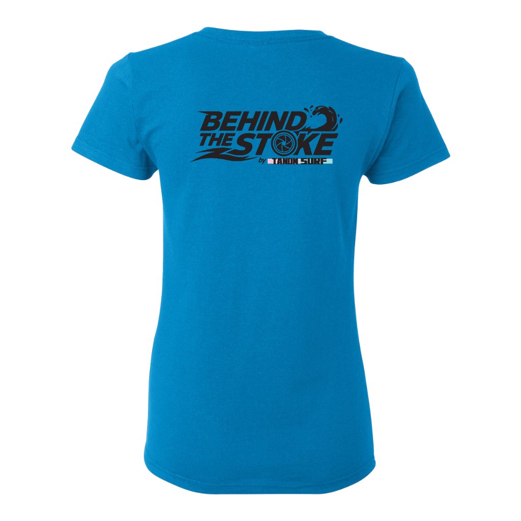 Behind the Stoke Women's Tee - Sapphire Back